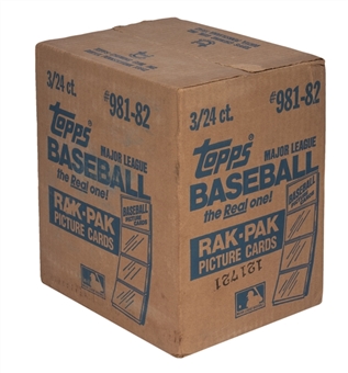1982 Topps Baseball Rak Pak Factory Sealed 3-Box Case – Possible Cal Ripken Jr., Lee Smith Rookie Cards!